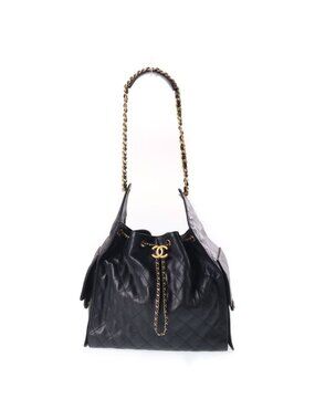 Chanel 25 Medium Black Caviar Leather Gold